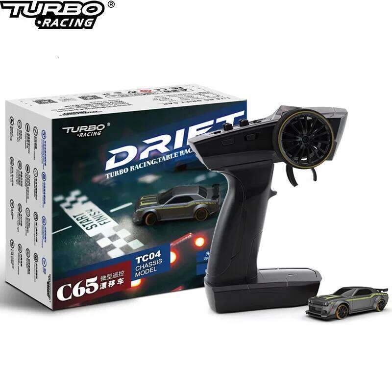Turbo Racing 1:76 C65 C64 C63 C61 C62 C72 C73 C74 C75 RTR Flat Running Toys on Road RC Drift Car W/ Gyro Radio For Kids Adults C260305