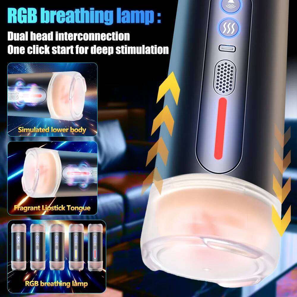 Automatic Male Masturbator Heating Pussy Sexy Moan Vibration Blowjob Machine Penis Masturbation Cup Sex Toys For Men W260305