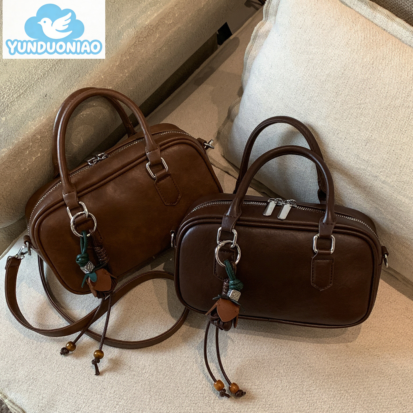 YUNDUONIAO new unique pillow style high-end handbag autumn and winter new bowling shoulder crossbody bag multifunctional women's bag