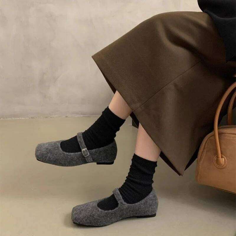 Women's Square Toe Slip-On Loafers with Plush Texture | Versatile Winter Shoes for Casual & Dressy Looks