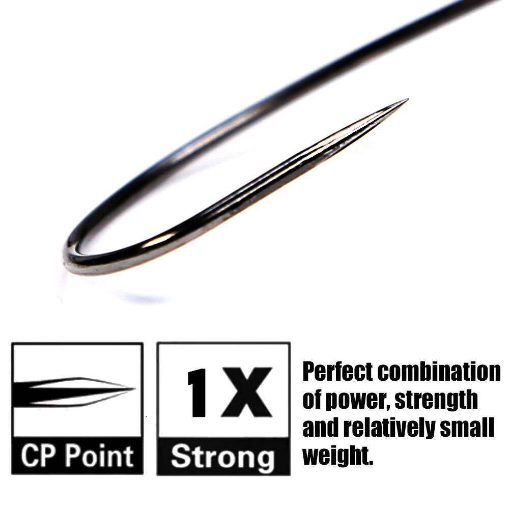 B&U Thin Wire Offset EWG Worm Hook with big rings Carbon Steel Crank Hooks Fishing Accessories For Soft lure tackle 12pcs S260305