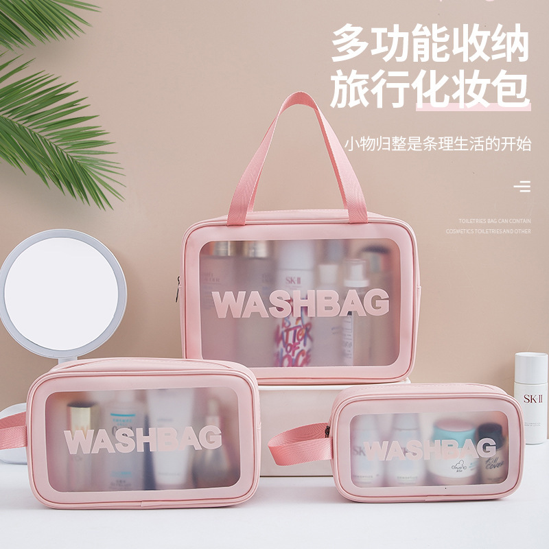 2026 PU Matte Makeup Bag Portable Storage Bag Bathing Swimming Bag Large Capacity Toiletry Bag Travel Luxury Handbag Cosmetic Beach Bag