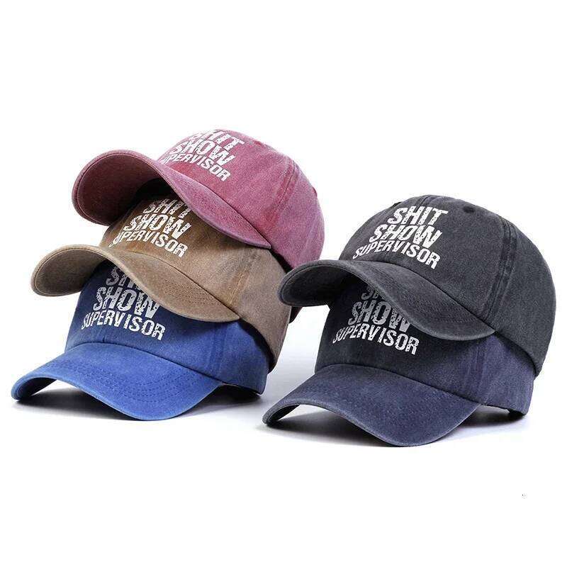 Unisex SHIT SHOW SUPERVISOR Print Wash Baseball Caps Spring and Autumn Outdoor Adjustable Casual Hats Sunscreen Hat Sports Cap Y260304