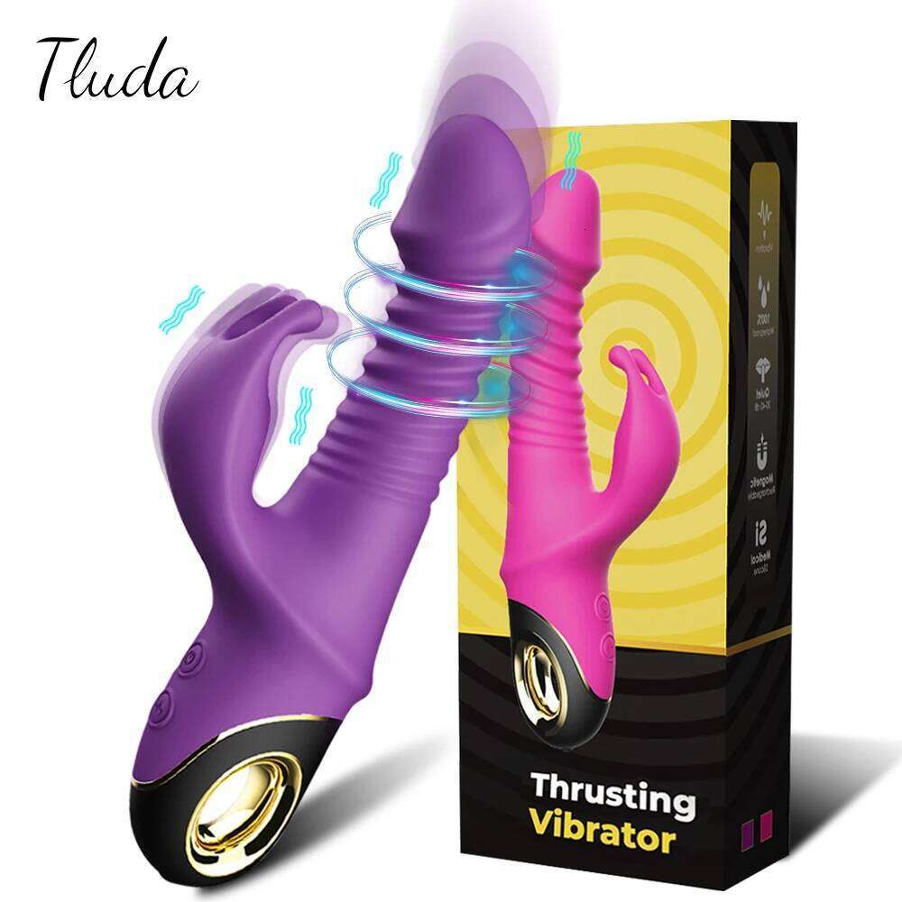 2022 Rabbit Thrusting Vibrator Automatic Telescopic G-Spot Clitoris Stimulator Female Masturbation Sex Toys For Women Adults W260305