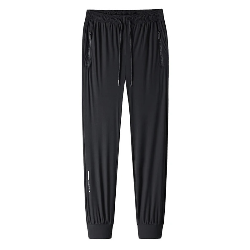 Ice Silk Long Pants For Mens Summer Quick Drying Loose Straight Leg Pants High Elasticity Sports Leggings Casual Pants 260306
