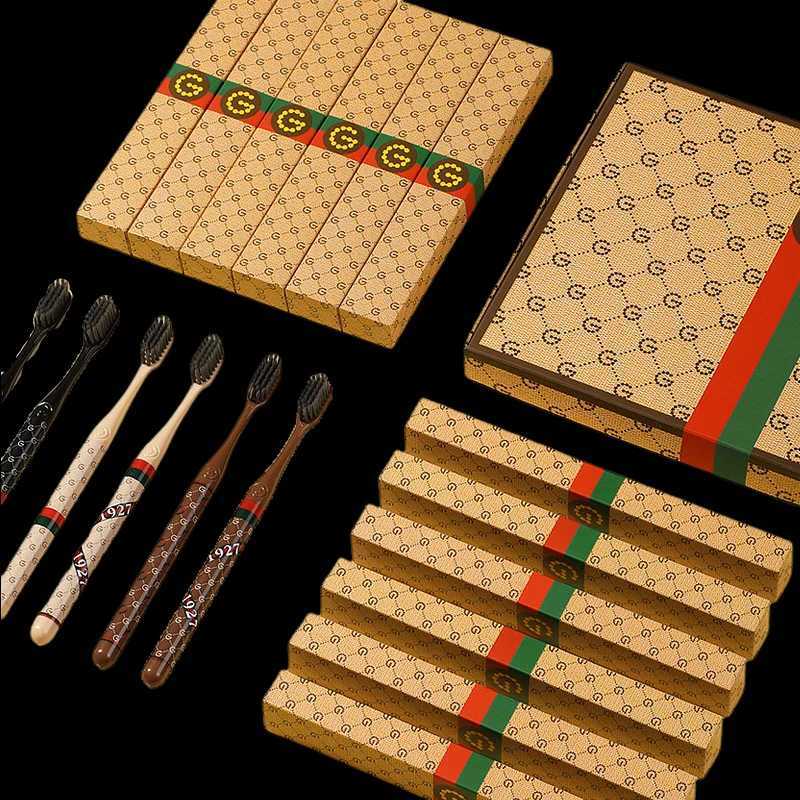 This 6-piece luxury gift box toothbrush set with soft bristles provides deep cleaning, making it portable for travel and ideal for daily home oral car