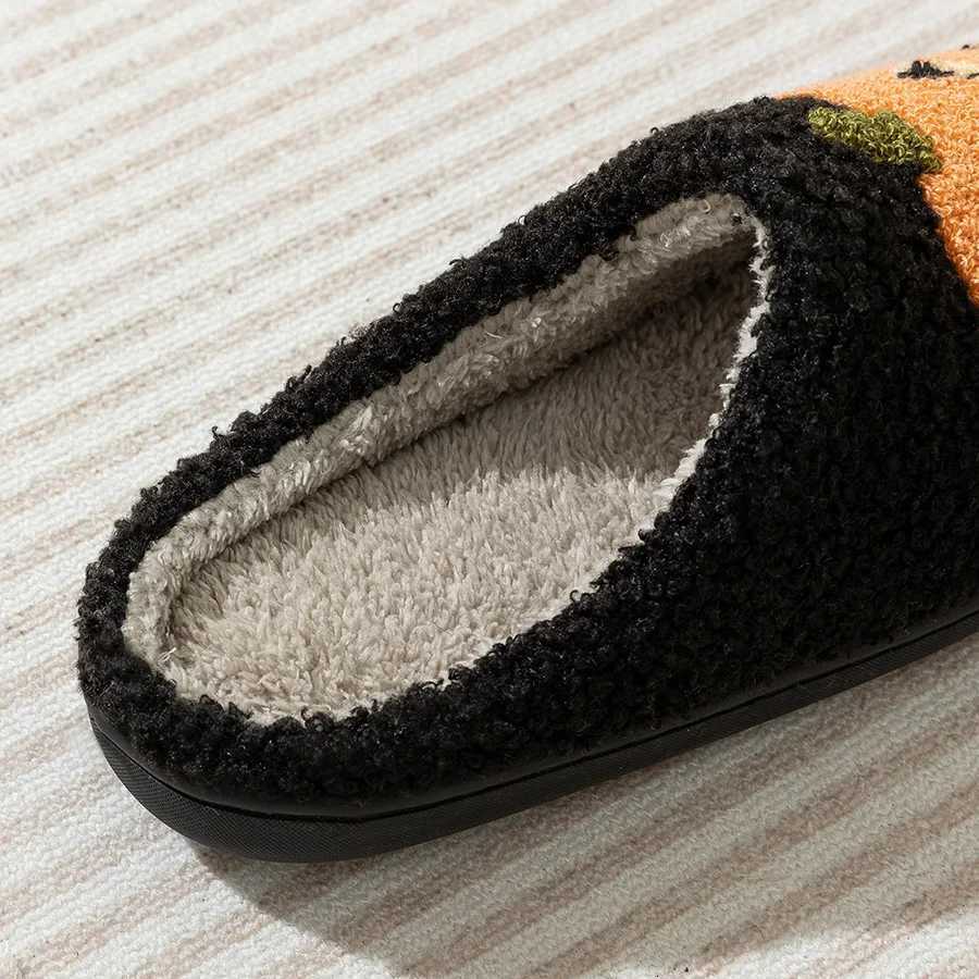 Cute Funny Halloween Womens Slippers Cartoon Pumpkin Indoor Warm Soft Sole Comfy Slipper Breathable Leisure Home Plush Shoes S260305