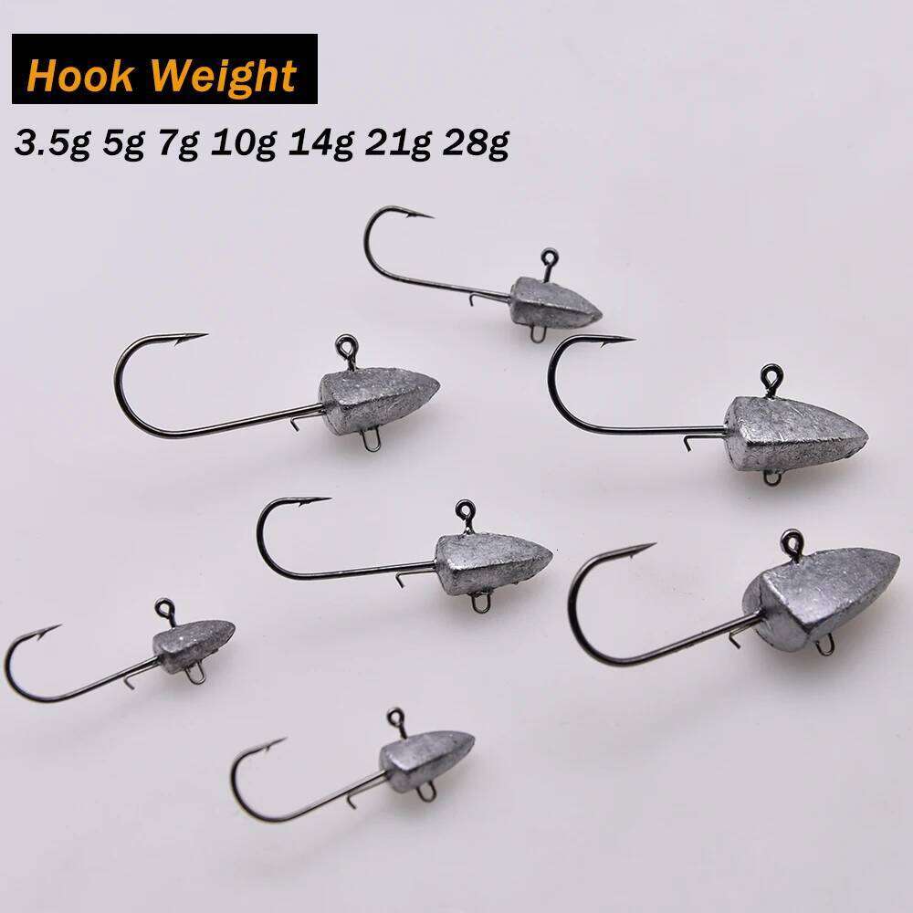 MrLurion box Package 3.5g 5g 7g 10g 14g 21g 28g Triangle Head NED Hooks for soft worm lure bait.fishing jigging head hook rigs S260305