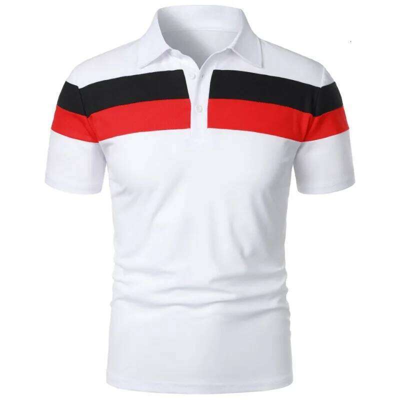 Summer Mens Polo Large T Shirts Stritching Shorts Sleeve Turn-down Collar Business Tee Shirt Sweatwear 6XL 26H0306