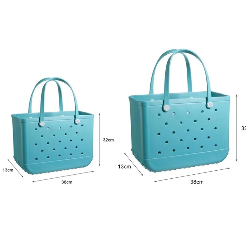 2026 In Stock EVA Beach Bag Hole Bag Large Travel Storage Handbag Luxury Handbag Injection Molded Vegetable Basket Printed EVA Hole Bag