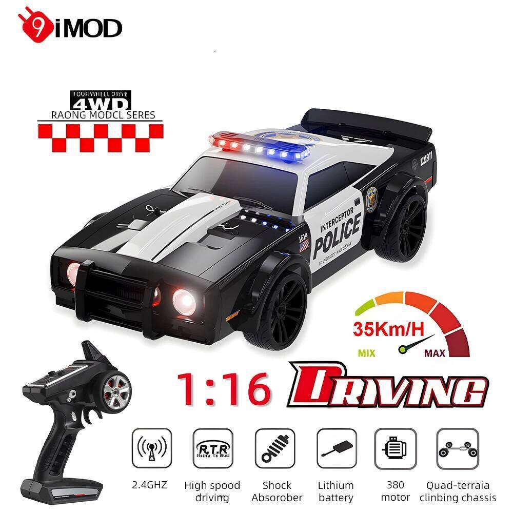 1:16 New SG1614 Rc Muscle RC Police Car Model With Cool Light High Speed Racing Vehicle Remote Control Cars Boys Toy C260305