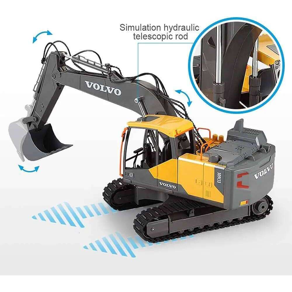 Double E E568 RC Excavator 1/16 17CH Crawler 3in1 Truck Alloy Digger Radio controlled Car Engineering Model Children's Day Gifts C260305