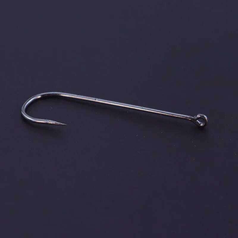 50pcs/lot Fishhooks High Carbon Steel Long Straight Shank Barbed Hooks For Fresh And Saltwater Fishing S260305