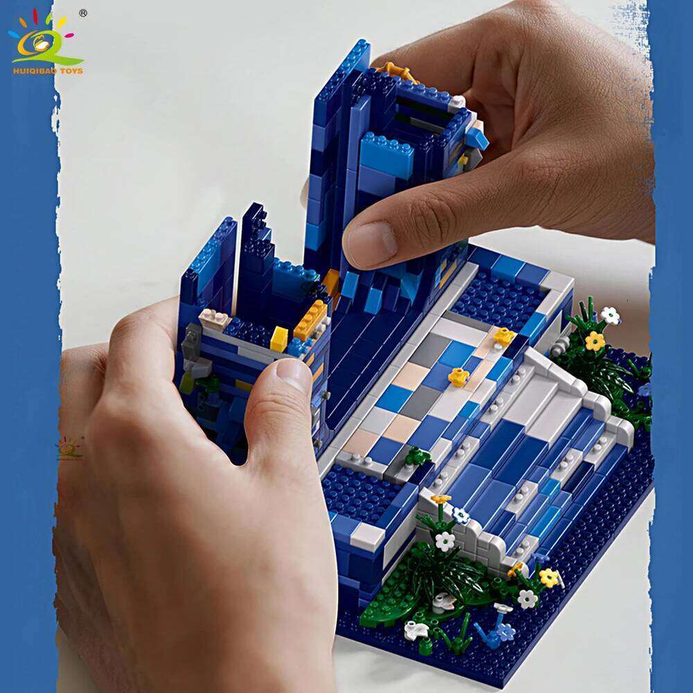 HUIQIBAO 1745pcs Wonderland Starry Sky Door Photo Frame Building Blocks Star Gate display stand micro mini birck Home Decoration Z260306