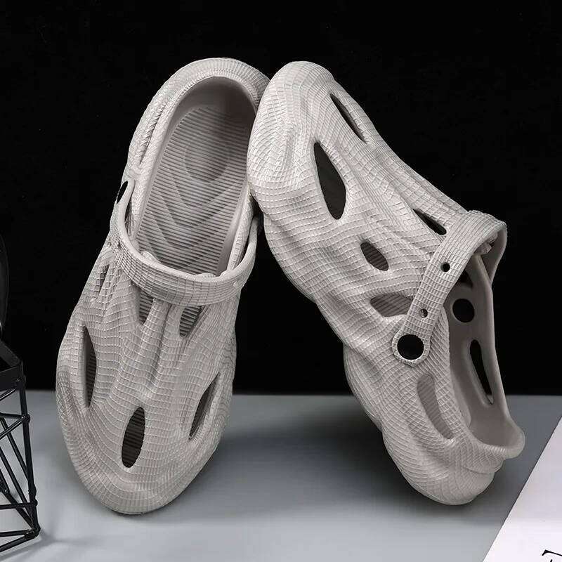 Litfun Men Fashion Summer Slippers 2025 New Hollow Hole Clogs Outdoor Non-slip Beach Slides Comfy Soft EVA House Sandals