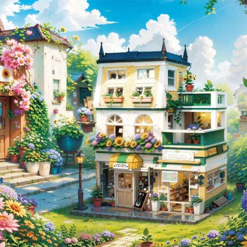 998PCS City Flower House Building Blocks Creative Plant Villa Model Bricks Desktop Ornaments Kids Educational Toys Holiday Gifts Z260305