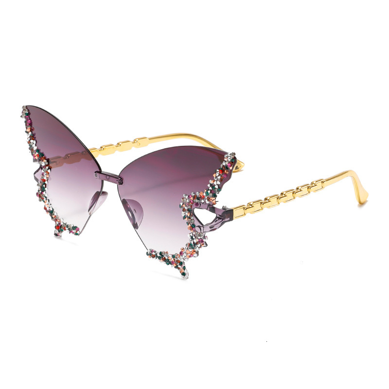 2026 New Designer Luxury Brand Butterfly Men's And Women's Sunglasses High End Style Skinny Face Sunscreen Party Dance Fashion Show Fun Fram