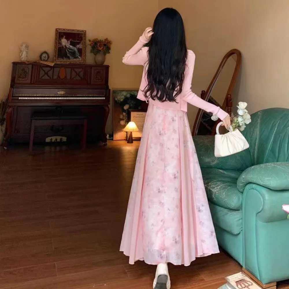 Chinese Modern Style Spaghetti Strap Lace Up Young Girls Green Pink Fashion Summer Midi Dresses 2024 X260306