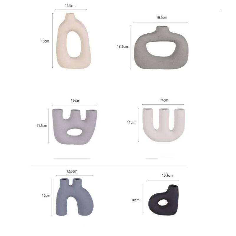 Ceramic Candle Holder Flower Vase Candlestick Candelabrum Geometric Hollow Floral Art Decorations Home Decoration Accessories XJ260305