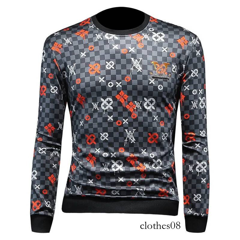 Men T shirt Faionable Embroidered Base irt Trendy Sweatirt Casual Loose Fit Cotton Polyester Blend Autumn Spring Wear