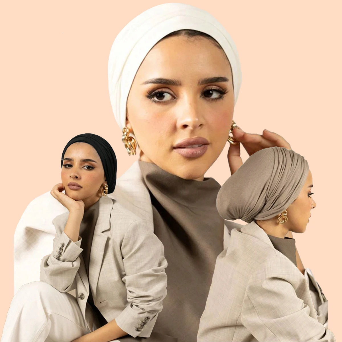 Muslim Solid Underscarf Caps Modal Instant Hijab Cotton Stretch Turban Cap Islamic Underscarf Bonnet Headscarf Headband 260304