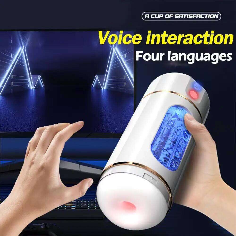 Male Masturbator Simulation Channel Moaning Mens Penis Stimulate Vibrator Adult Sexy Sex Toy For Men Pocket Pussy W260305