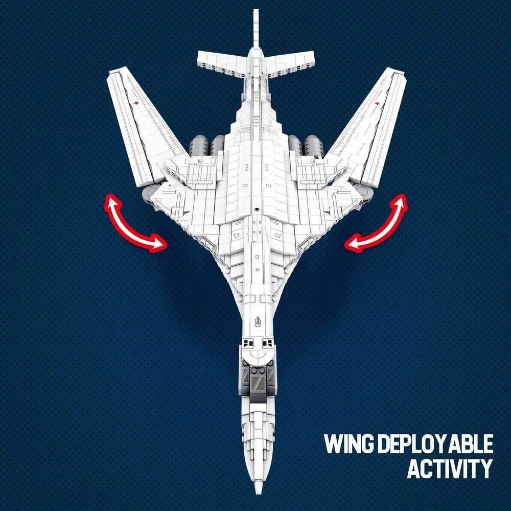 1598PCS Military Weapon TU-160 Strategic Bomber Model Building Blocks MOC Childrens Creative Bricks Set Toys for Kids Gifts Z260306
