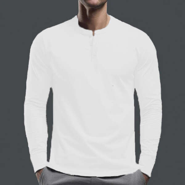 Amazon cross-border spring autumn foreign trade clothing, European and American t-shirts, long-sleeve base shirts, men's Henry shirts