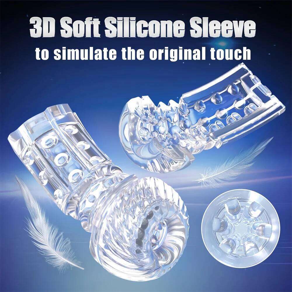 Automatic Sucking Masturbator Cup Blowjob Machines Soft Pocket Pussy Rotating Vibrator Realistic Vagina Sex Toy for Men W260305