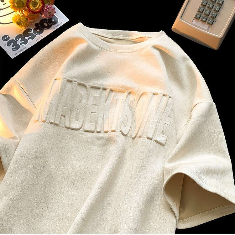 Cross-border casual chic short-sleeve T-shirt men and women, niche design for art students, couple's wear, high-end half-sleeve