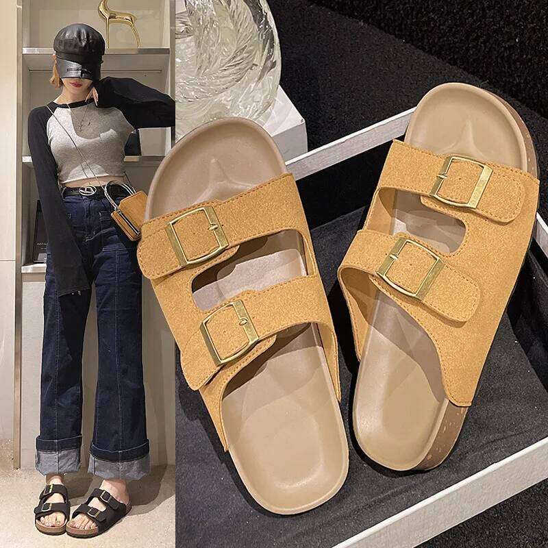 Litfun Fashion Sandals With Adjustable Buckle Platform Outdoors Slids Designed Leisure Women's Summer Slippers