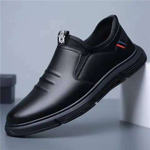 Classic Leather Men Slip on Pointed Toe Oxfords Formal Wedding Party Office Business Casual Dress Shoes for Male