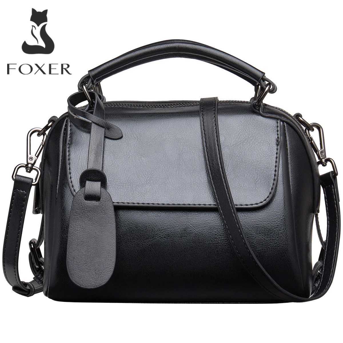 FOXER Split Leather Womens Handbag Casual Crossbody Shoulder Bag High Quality Designer Ladies Daily Top-handle Bag H260306