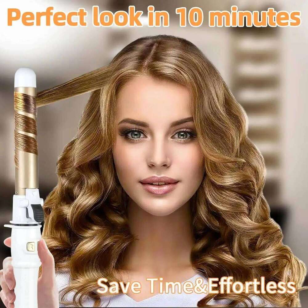 Automatic Curling Iron 28mm Ceramic Barrel Rotating Curler for Big Waves and Smooth Damage Free Hair Styling 26Y0306