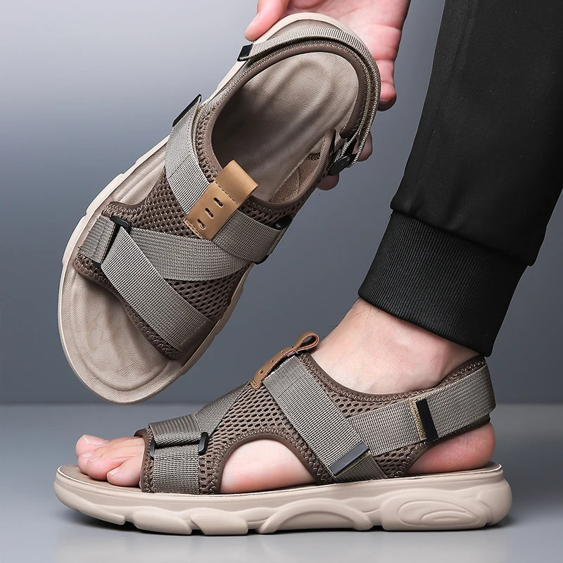 YRZL Sandals Soft Comfortable Non-Slip Men Shoes High Quality Beach Sandals Mens Gladiator Sandals Summer Casual Flat Shoes 260227