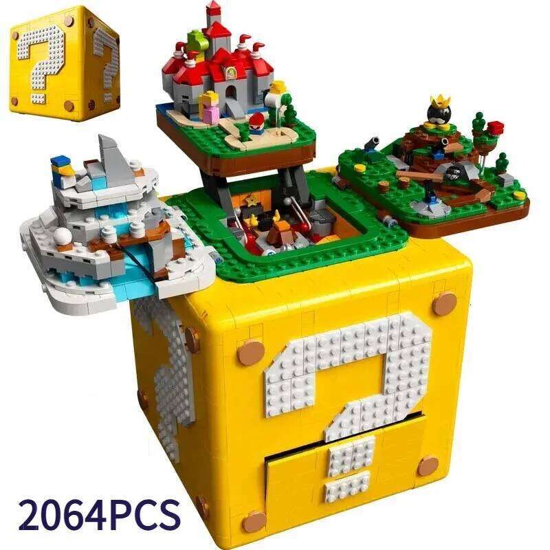 You Super Bros. Marioed series building 64 question mark blocks MOC game holiday gift for children assembly toys Z260306