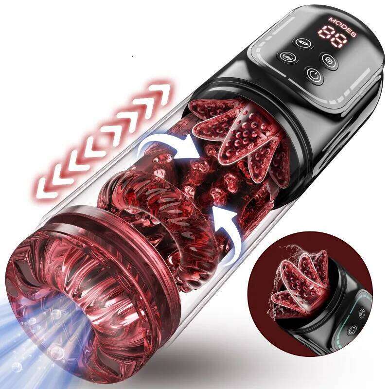 Electric Male Masturbator Adult Sex Toys APP Control Penis Pump with Sucking 7 Thrusting Rotating Vibrator Modes Blowjob W260305