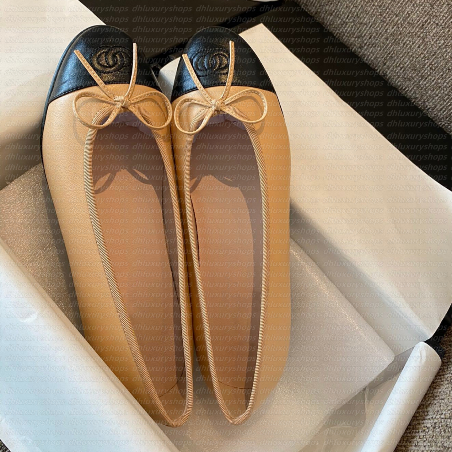 designer shoes Paris Brand ballerina Ballet Flats Shoes Women Quilted Genuine Leather Slip on Ballerina Luxury Round Toe Ladies Dress Shoes HJ2G Slingbacks