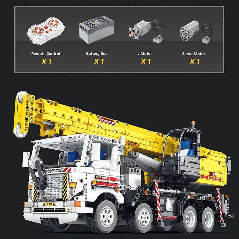 City Mobile Crane Engineering Building Blocks Technology Bricks Moc Remote Control Truck Model Assembling Toys for Boys Gift Set Z260306