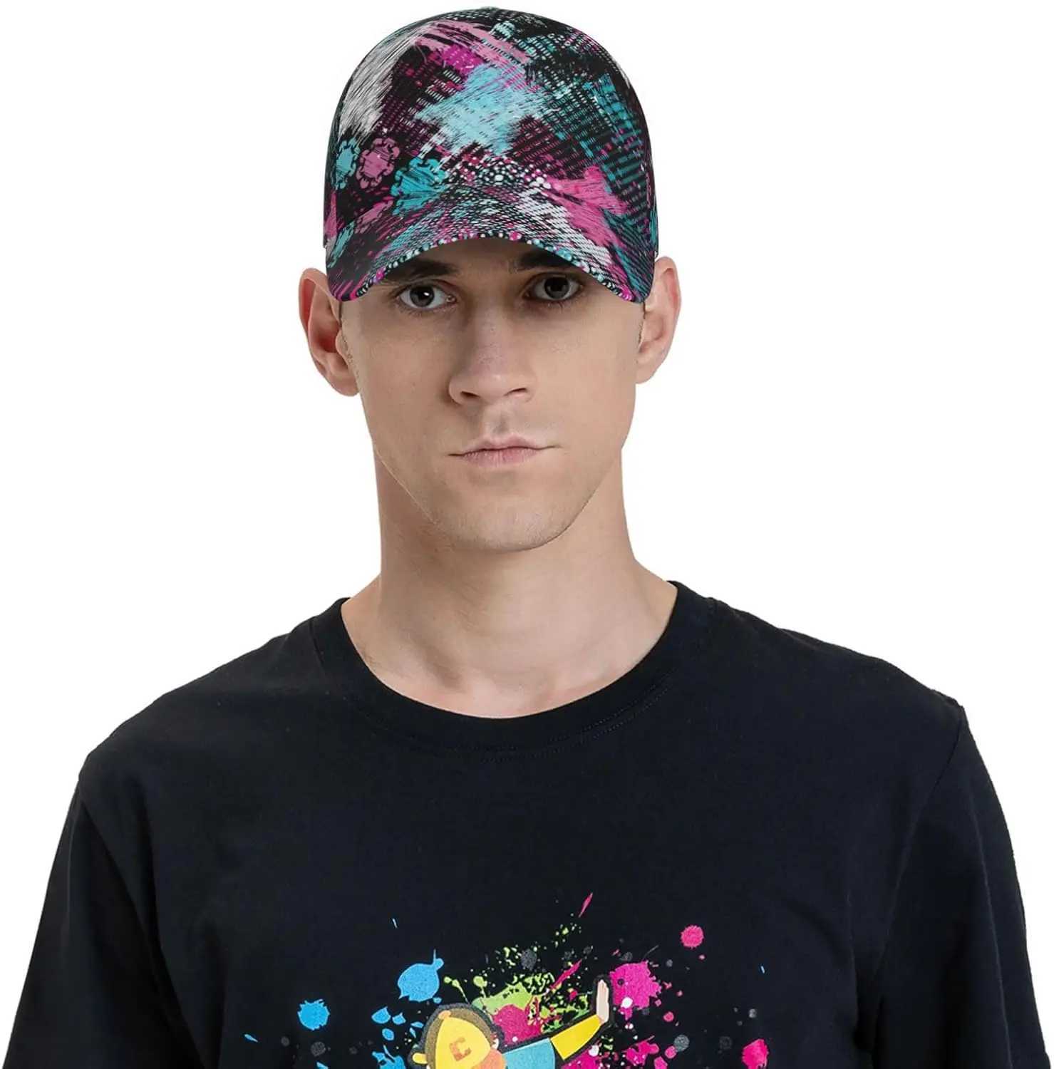 Colorful Graffiti Art Baseball Cap Unisex Summer Sun Hat UV Protection Casual Outdoor Streetwear Aesthetic Dad Hat S260306
