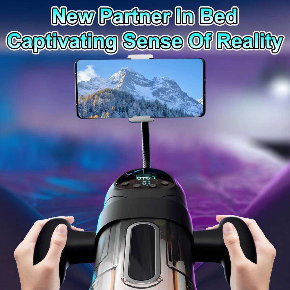 Electric Telescopic Sucking Vibration Sound Airplane Cup with Mobile Phone Holder For Male Masturbation Sex Toys Adult Products W260305