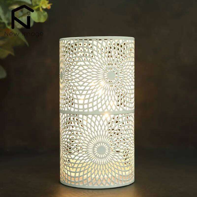 2 Pack Modern Nordic Cylinder Table Lamp Night Light Candle Holder for Bedroom Illumination Warm White Gift Room Decor XJ260305