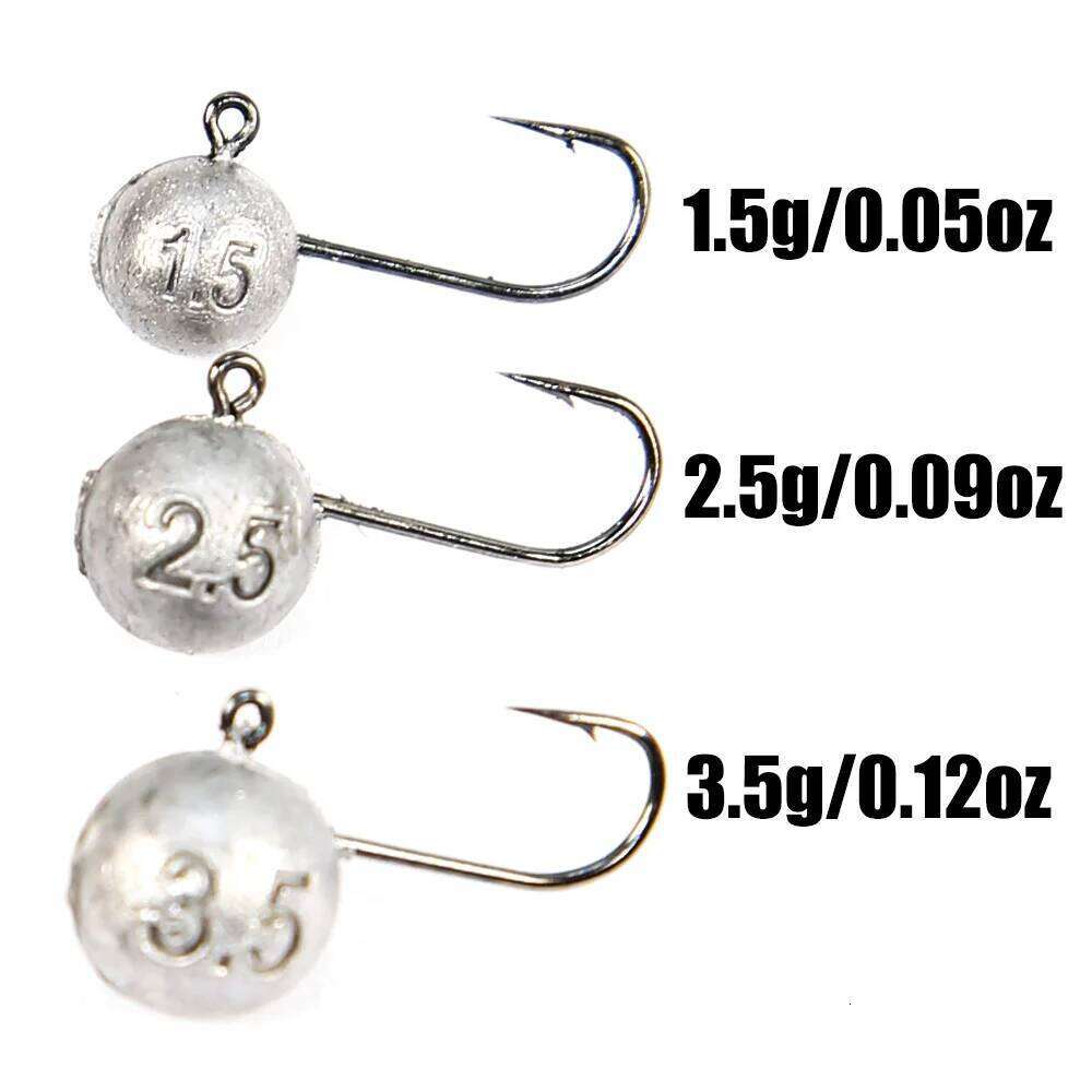 PEAK 10pcs/lot Micro Head Ice Hook Mini Crank Jig Fishhook Soft Lure Fishing Tackle S260305