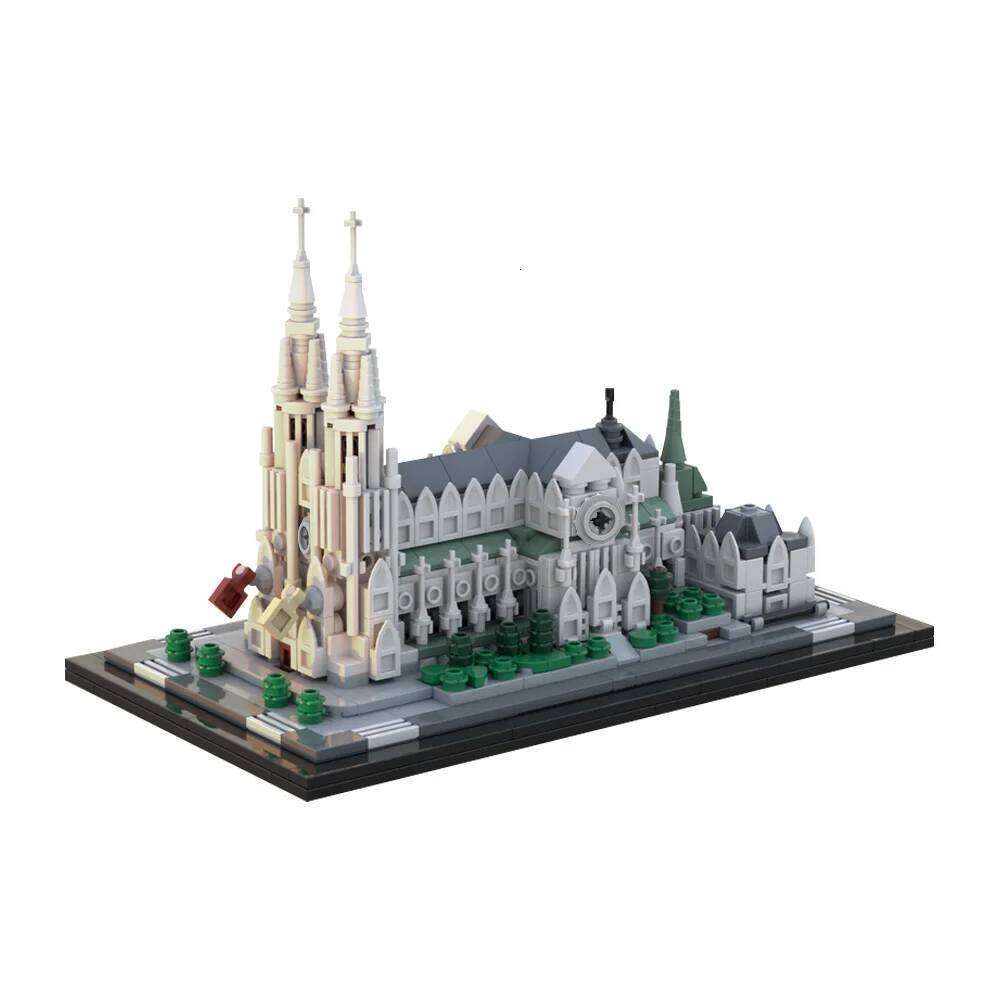 MOC St. Patrick's 1:800 Model Building Blocks New York Cathedral Compatible with Florence Church Brick Toy Gift Z260305