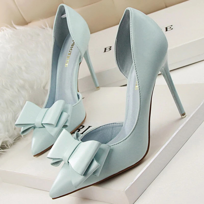 BIGTREE Shoes Bow-knot Woman Pumps Stiletto 105 Cm Women Basic Pump Pointed Toe Classic Pumps Sexy High Heels Women Shoes 2026 260306