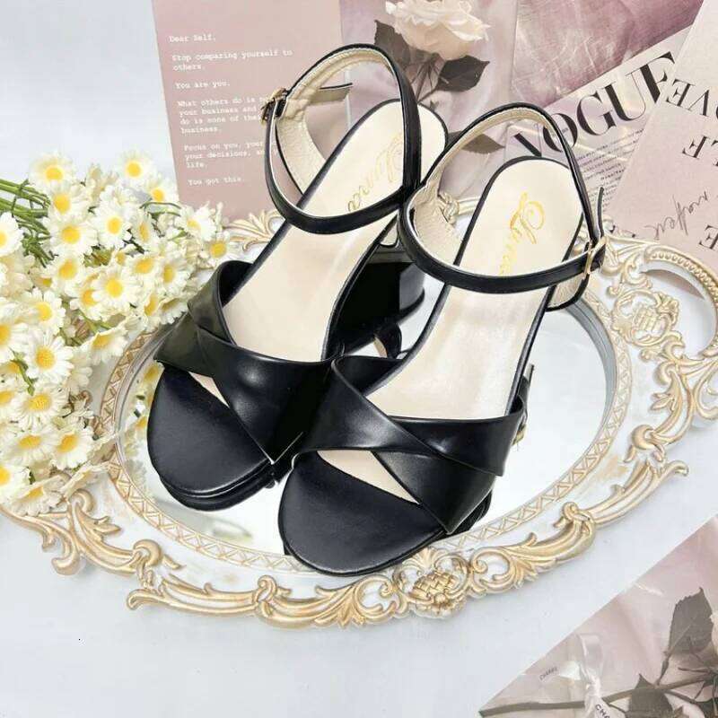 2026 Summer Women's One-strap Sandals Elegant Versatile Buckle Pumps | Fashion Roman Style Party Date Night Dress Shoes