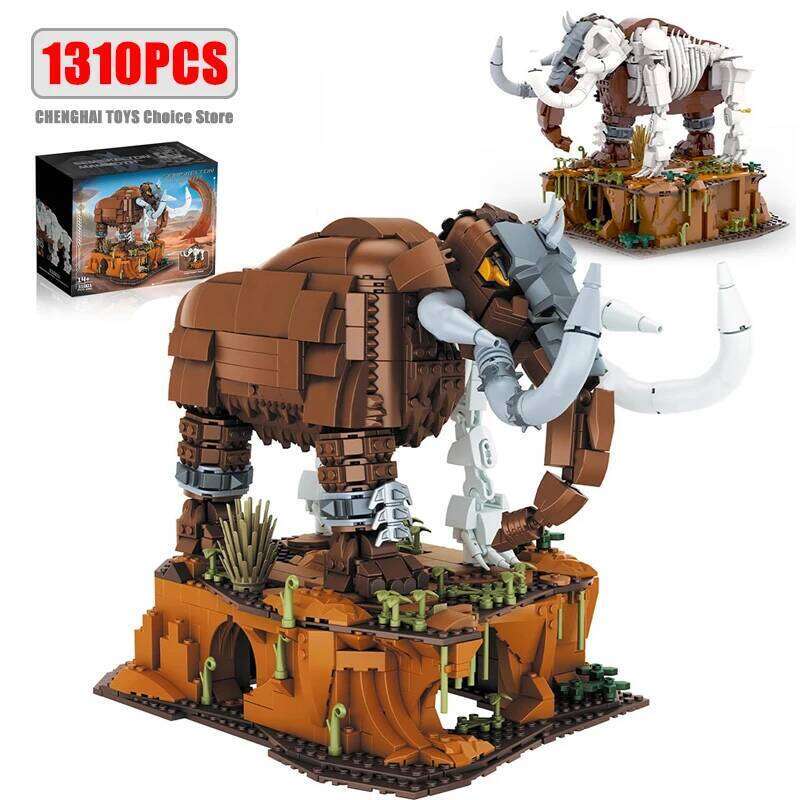 1310PCS Skeleton Mammoth Building Blocks Sets Jurassic Animal Model Creative Desktop Ornament Birthday Gift For Boys Kids Toys Z260306