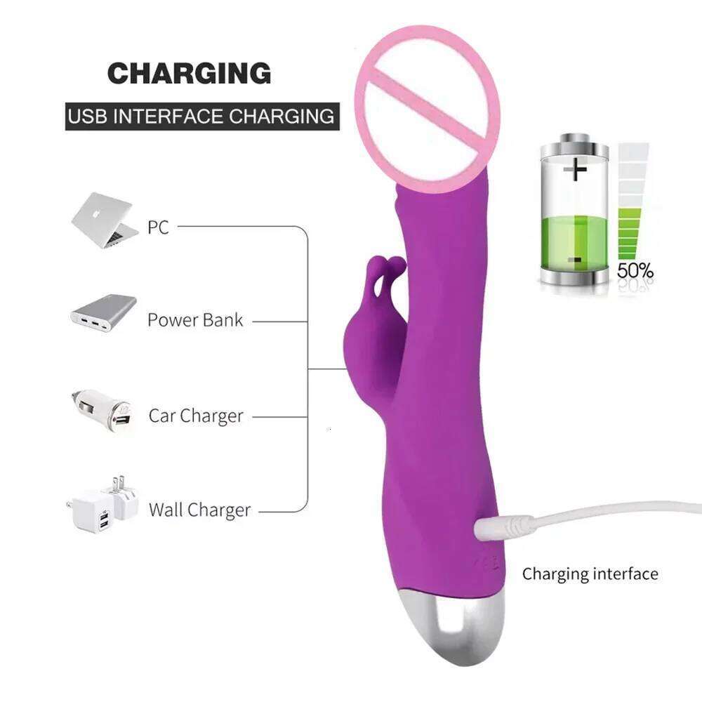Rabbit G Spot Vibrator Powerful Clitoris Stimulator Vagina Nipple Massage Female Masturbator Dildo Silent Sex Toy for Women 18+ W260305