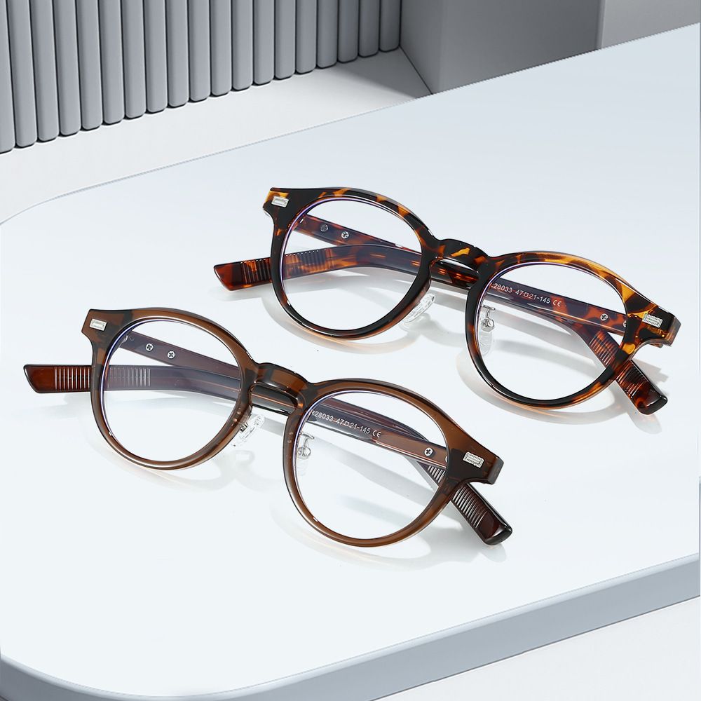 Cool Square Eye 28033 New Fashionable Oval TR Frame with Rivet Design, Trendy Retro Artistic Non-Prescription Glasses