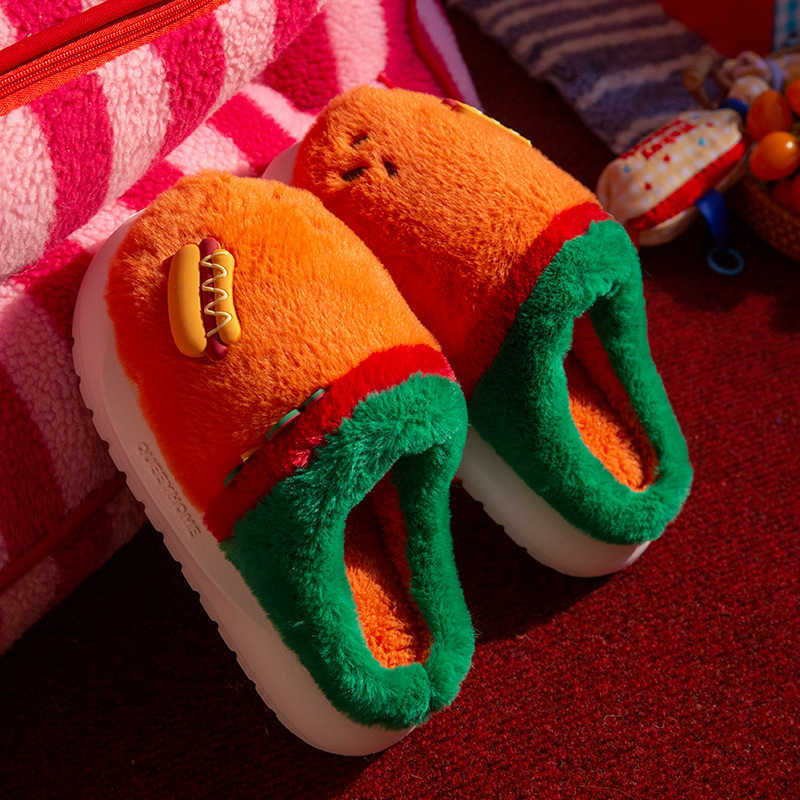 Funny Cartoon Cotton Slippers 2025 New Cute Home Autumn Winter Thick-Soled Non-Slip Plush Household Cotton Shoes for Women S260305